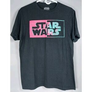 Mad‎ Engine Star Wars Tshirt Adult Medium Black Retro Pink Aqua Graphic S/S